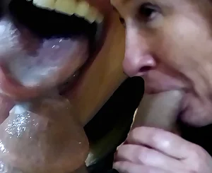 SHE Idolizes HIS Manstick AND PLAYS WITH THE CUM! Flawless Dt EYE CONTACT Deep-throat