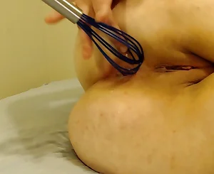 Bruising My Sphincter With A Whisk After Deep Buttfuck Fake penis